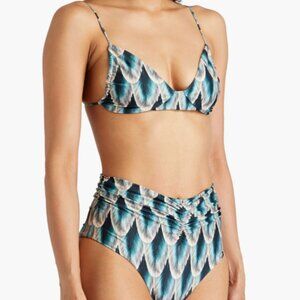Agua By Agua Bendita Teresa Pluma feather-print bikini top, medium